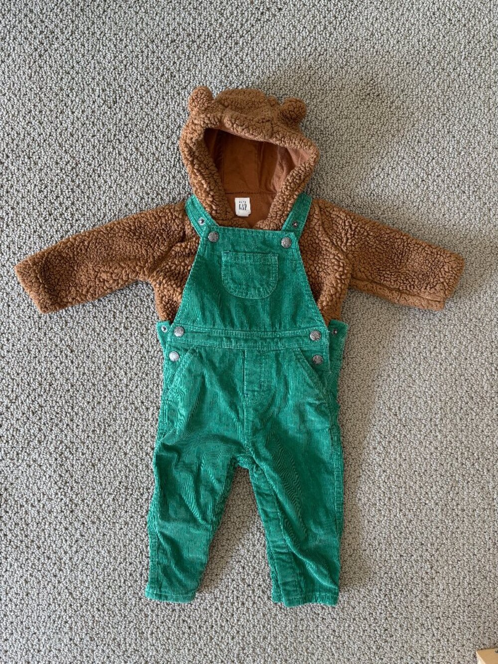 Ready to wear Corduroy the Bear costume for Halloween